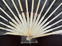 Spitzen-Abendfächer, ca. 1870 – Antiker Fächer in Duvelleroy-Schachtel