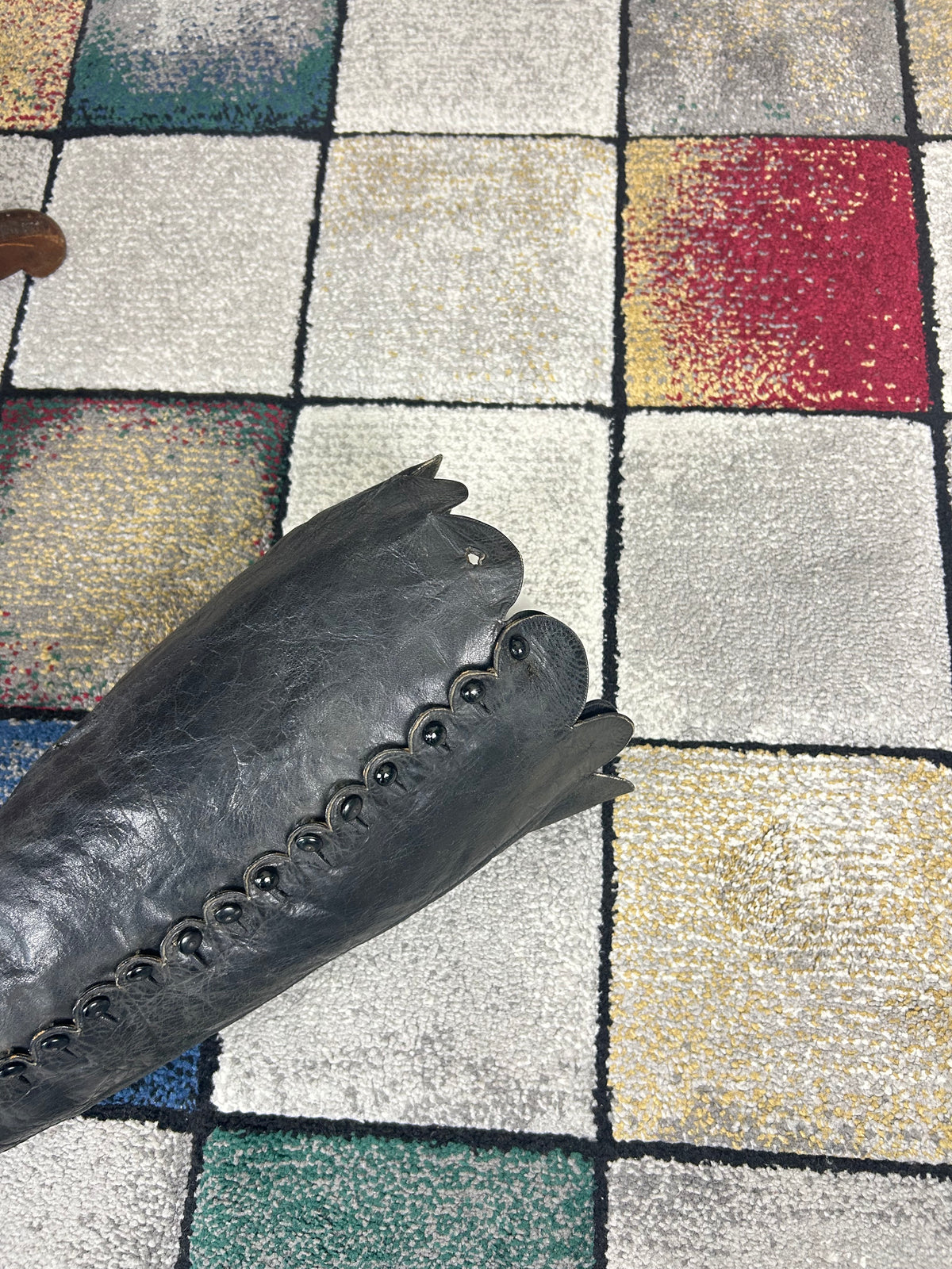 Rare antique fetish button boots circa 1900 with high heels, silk lining, and exceptionally tall shaft from Germany or Austria