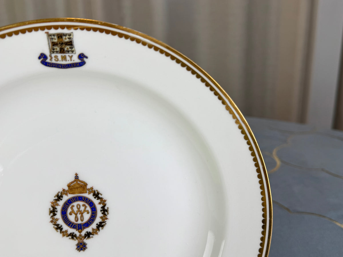 Dessert plate S.M.Y. Hohenzollern 1899 — imperial KPM porcelain for Kaiser Wilhelm II