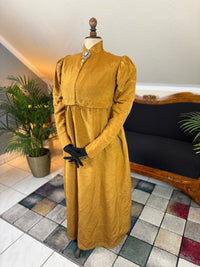 Antique Regency Gown or Dress in Gold Moiré Silk, ca. 1815-1820