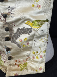 Antique Rococo boy's waistcoat front from France circa 1760 with original silver buttons, linen backing and rare eighteenth-century construction