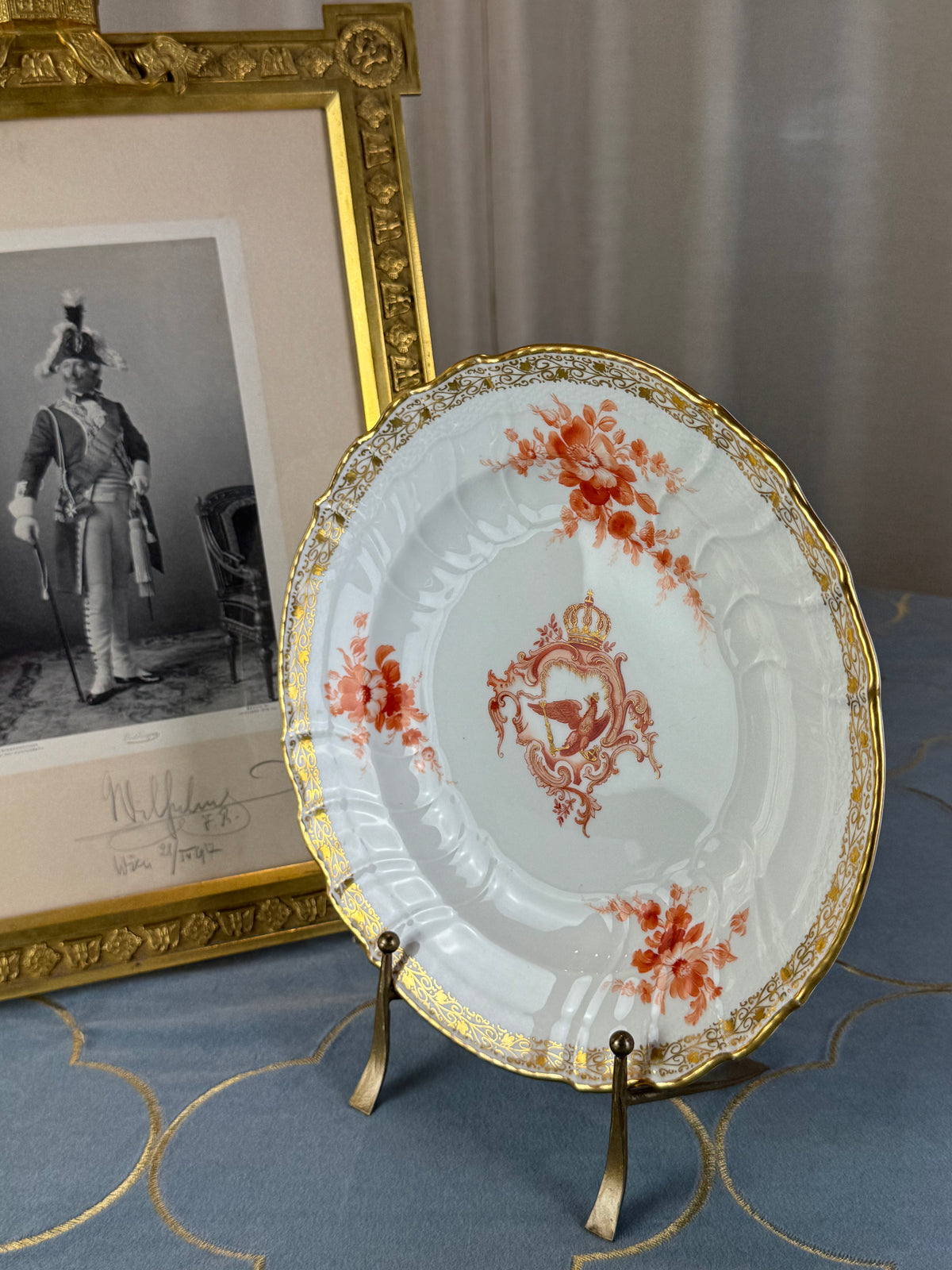Neuosier dinner plate 1908 – Kaiser Wilhelm II, KPM Berlin, imperial porcelain plate with eagle and FR cipher