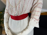 Natural Fiber Day Ensemble – Linen Skirt, Cotton Blouse & Leather Shoes
