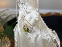 Antique Wedding Dress 1882 – Cream Satin Silk with Pleated Trims, Lace & Faux Pearls, Kate Rimer Provenance