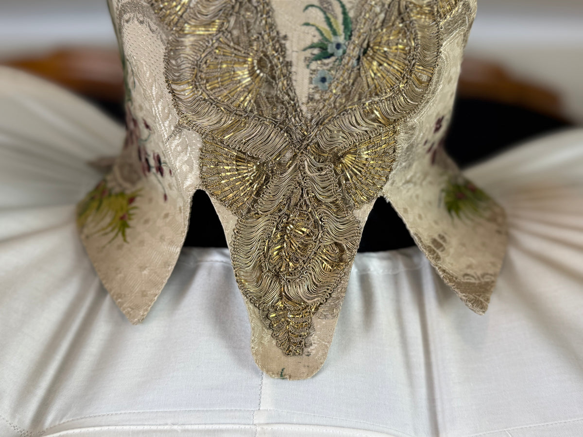 Seltenes Rokoko-Mieder, ca. 1765 – handgenähtes französisches Kleidungsstück aus dem 18. Jahrhundert