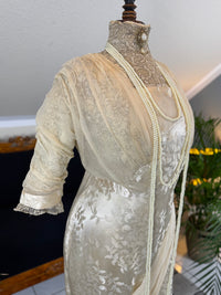 Evening Dress 1912 – Cream Silk Brocade with Lace & Crepe Drapes by M. E. Humble, Court Dressmaker, Lady Gillman Provenance