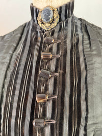 Antikes viktorianisches Tournüren-Tageskleid – Satin & Samt, ca. 1880