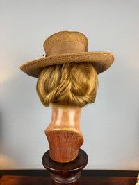 Antique Fine‑Woven French Straw Hat, ca. 1903 – Silk Band & Floral Details