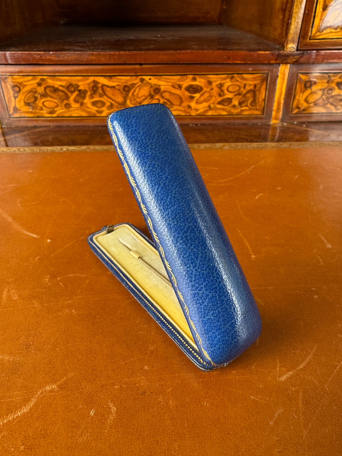 Gold Tie Pin with Pearl in Original Friedländer Berlin Case, Kaiser Wilhelm II.