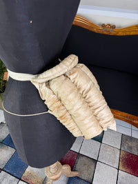 Antique tri‑coil bustle, 1880s cotton and steel coil Victorian undergarment