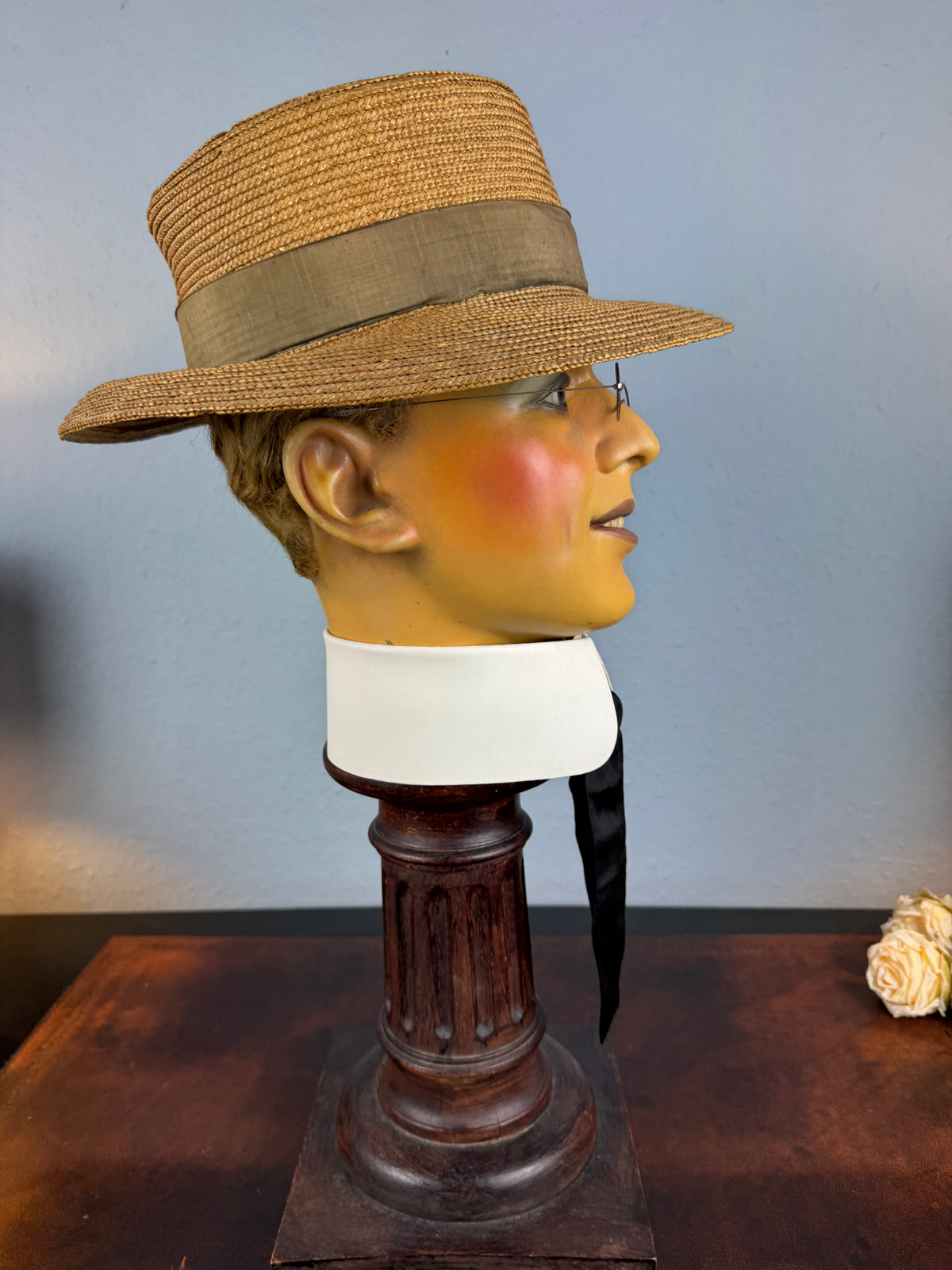 Antique French Men’s Straw Hat, ca. 1905 – Rousseu & ses Fils Paris