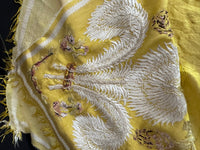 Antiker Regency-Schal mit Stickerei der Federn des Prinzen von Wales, ca. 1805
