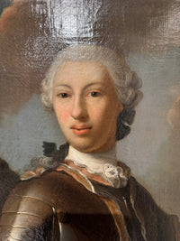 Rococo couple portrait — Austrian courtly painting of a noble couple, Vienna ca. 1760