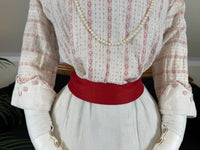 Natural Fiber Day Ensemble – Linen Skirt, Cotton Blouse & Leather Shoes