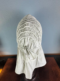 Antiker viktorianischer hellgrüner gesteppter Baumwoll-Sonnenhut, ca. 1900