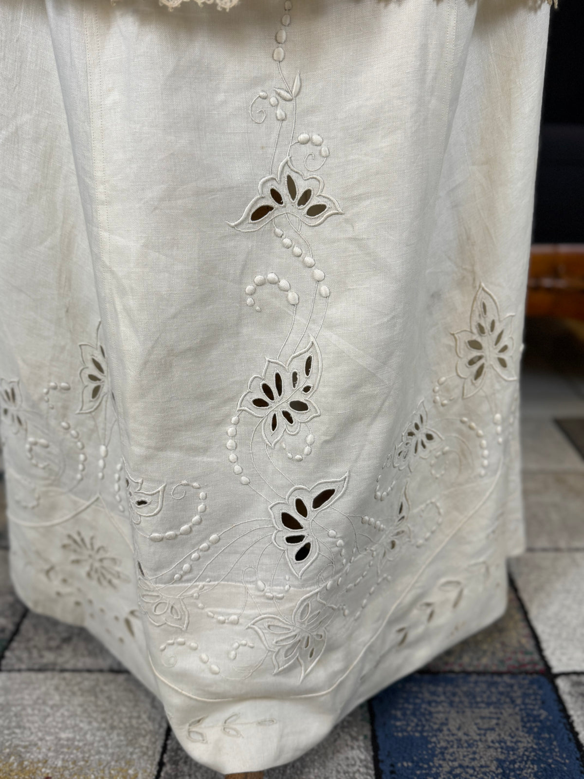 Antique Four‑Piece Edwardian Walking Dress ca. 1910 – Linen, Lace & Lady Gillman Provenance