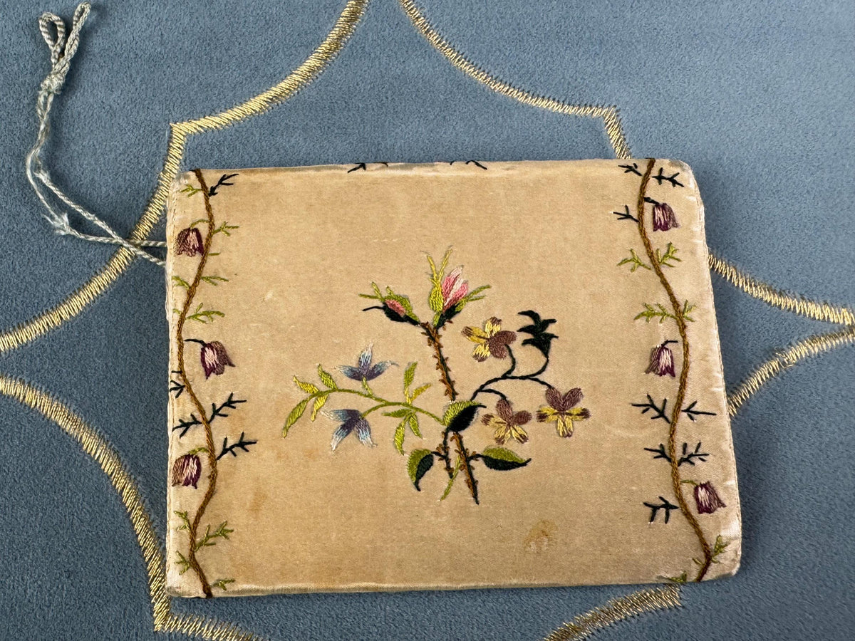 Antike Rokoko-Geldbörse aus Seide, ca. 1780