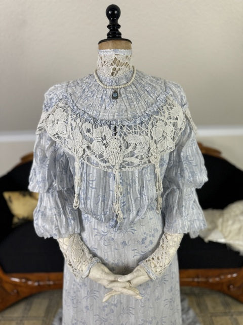 Antikes zweiteiliges Edwardianisches Sommerkleid, ca. 1903