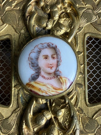 Gürtelschnalle mit barocker Dame, ca. 1890