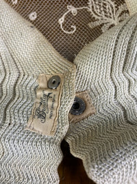 Cream knitted cotton Bradley V‑Neck muffler, ca. 1910, early unisex Edwardian scarf