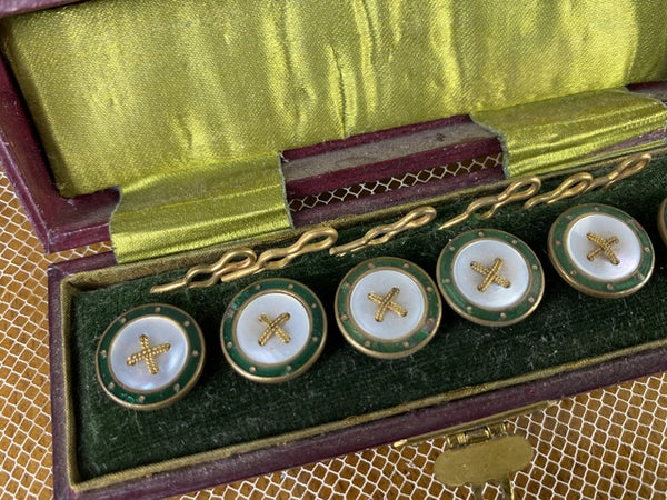 Boutons en émail pour hommes, Angleterre, vers 1902
