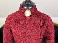 Viktorianische rote Wolljacke, ca. 1888