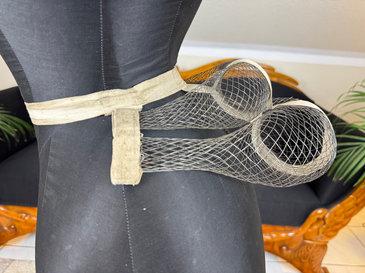 American Braided Wire Co. Wire Work Bustle – Victorian Two‑Coil Dress Support with Label