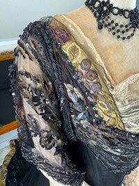 Antikes edwardianisches Abendkleid ca. 1906 – Seide, Spitze, Tüll & Brokat aus England
