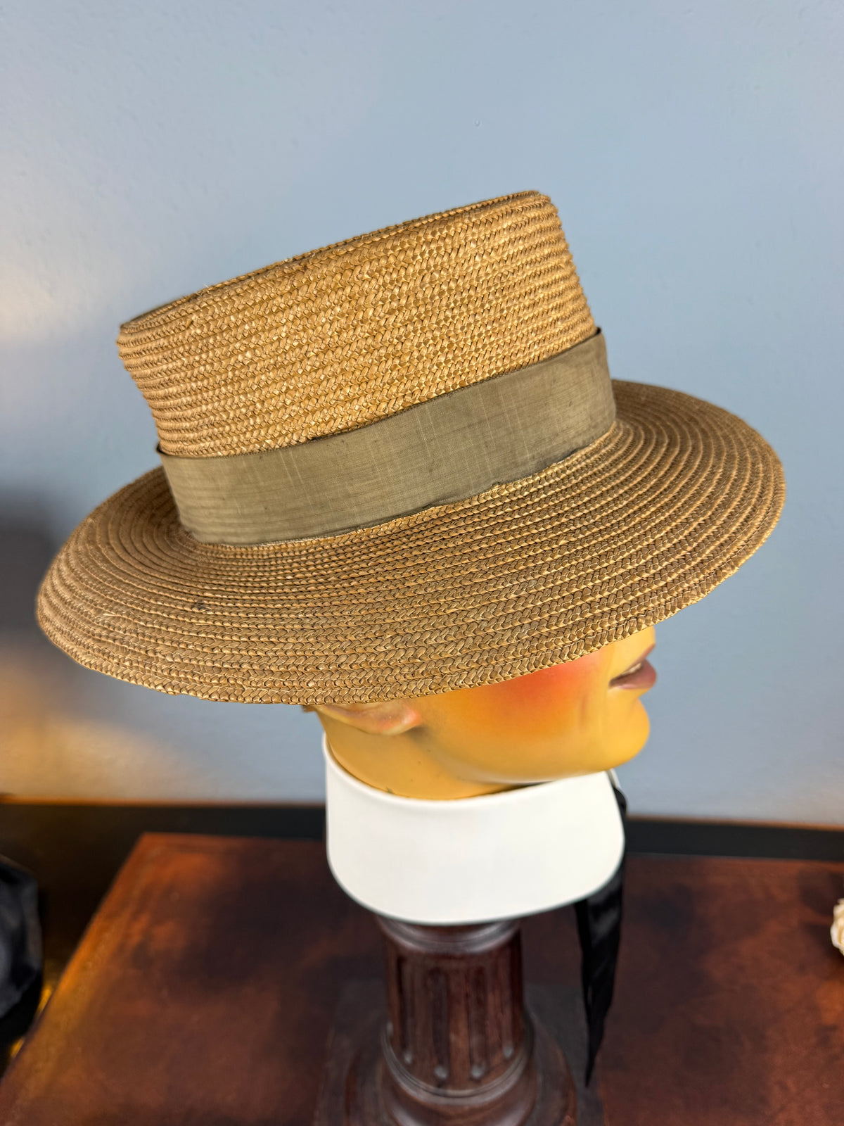 Antique French Men’s Straw Hat, ca. 1905 – Rousseu & ses Fils Paris