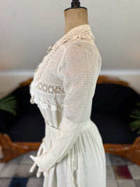 Antikes Crêpe-Baumwollkleid, ca. 1914