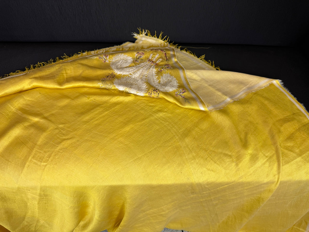 Antiker Regency-Schal mit Stickerei der Federn des Prinzen von Wales, ca. 1805