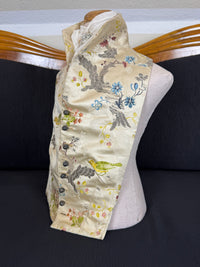 Antique Rococo boy's waistcoat front from France circa 1760 with original silver buttons, linen backing and rare eighteenth-century construction