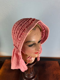 Antiker viktorianischer rosa gesteppter Sonnenhut, ca. 1900