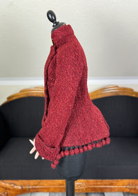 Viktorianische rote Wolljacke, ca. 1888