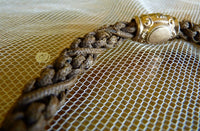 Geflochtene Uhrenkette aus Haar, ca. 1870–1875