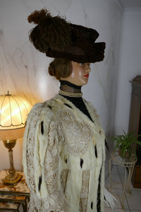 Antique ermine and lace coat, ca. 1908, attributed to Marija Pawlowna Romanowa, Imperial Russia