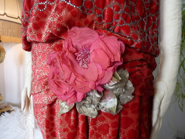WORTH Antikes Samtkleid mit Dévoré-Muster, Paris, ca. 1926