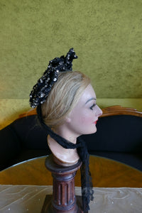MARCELLE FAURAS Antiker Pariser Paillettenhut, ca. 1899