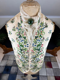 Georgian Cream Silk Embroidered Waistcoat, England ca. 1790 – Vibrant Antique Menswear