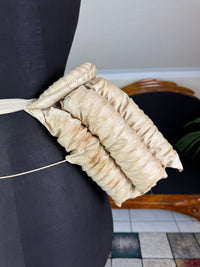 Antique tri‑coil bustle, 1880s cotton and steel coil Victorian undergarment