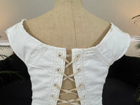 Baumwollkorsett mit Kordelzug, ca. 1825–1830 – Regency-Mode, seltenes Beispiel aus dem frühen 19. Jahrhundert