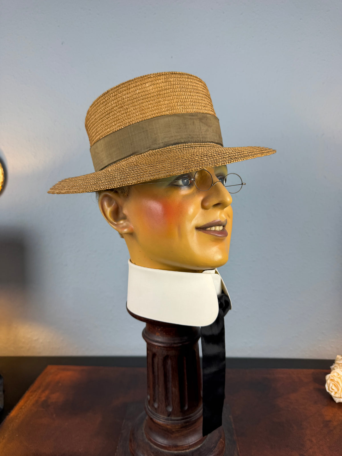 Antique French Men’s Straw Hat, ca. 1905 – Rousseu & ses Fils Paris