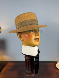 Antique French Men’s Straw Hat, ca. 1905 – Rousseu & ses Fils Paris