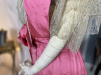 Rosa Satin-Abendkleid aus der Titanic-Ära, ca. 1912