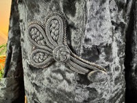 Edwardian ca. 1904 Langer schwarzer Mantel aus künstlichem Biberfell – Victor Tailoring Co., Chicago