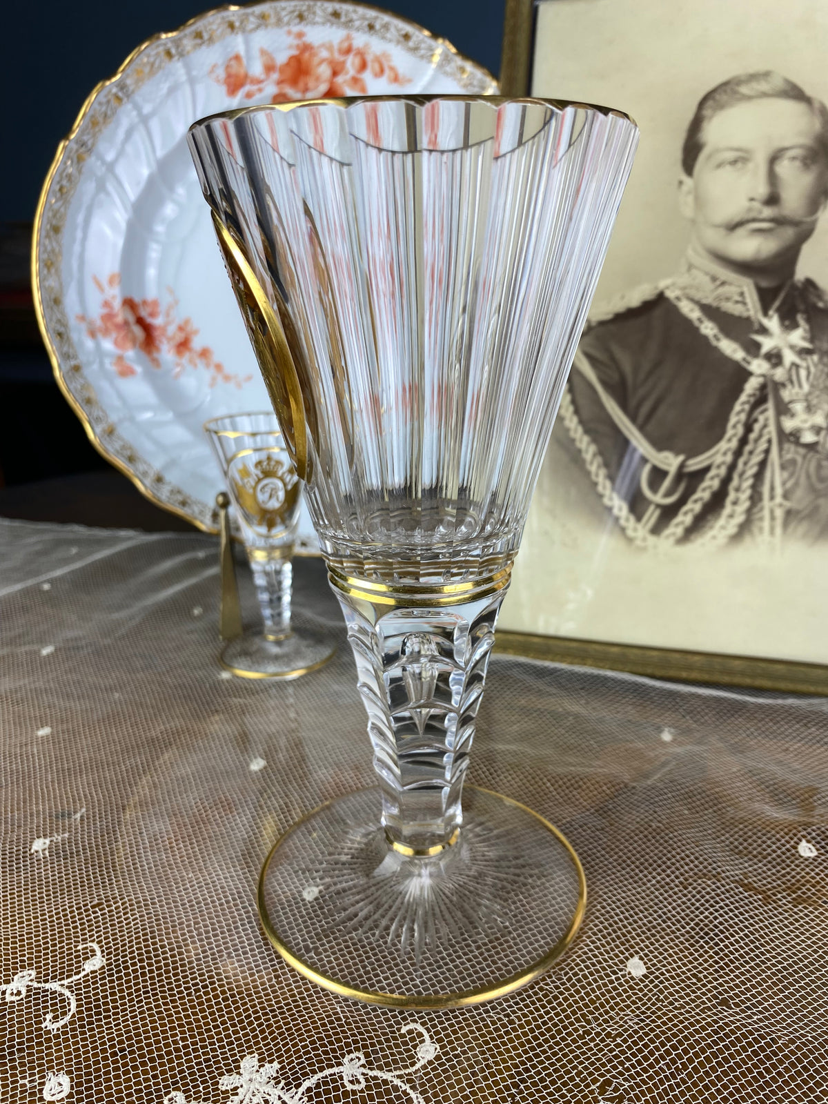 Red Wine Glass, Gräflich Schaffgotsch's Josephinenhütte, Kaiser Wilhelm II, ca. 1912