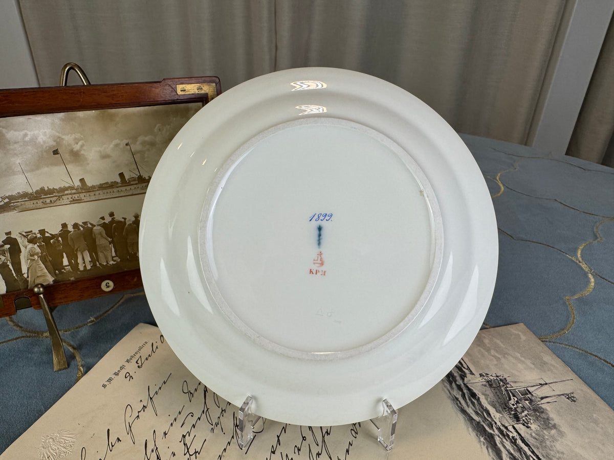 Dessertteller, SMY Hohenzollern, Kaiser Wilhelm II., datiert 1899