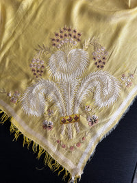 Antiker Regency-Schal mit Stickerei der Federn des Prinzen von Wales, ca. 1805