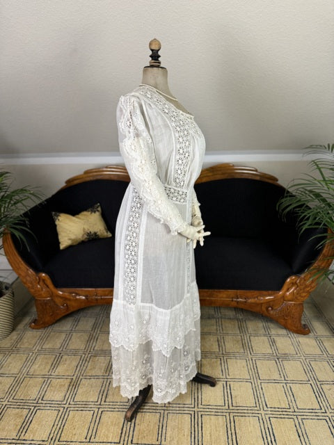 Antikes Baumwoll-Dessous-Sommerkleid, Amerika, ca. 1913