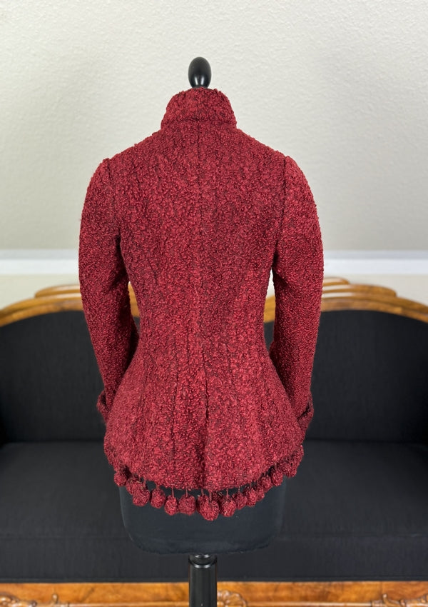 Viktorianische rote Wolljacke, ca. 1888